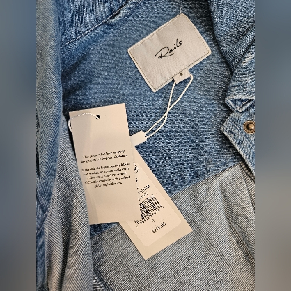 NWT Rails Turner Bleached Denim Shirt - SIZE S - Picture 9 of 14